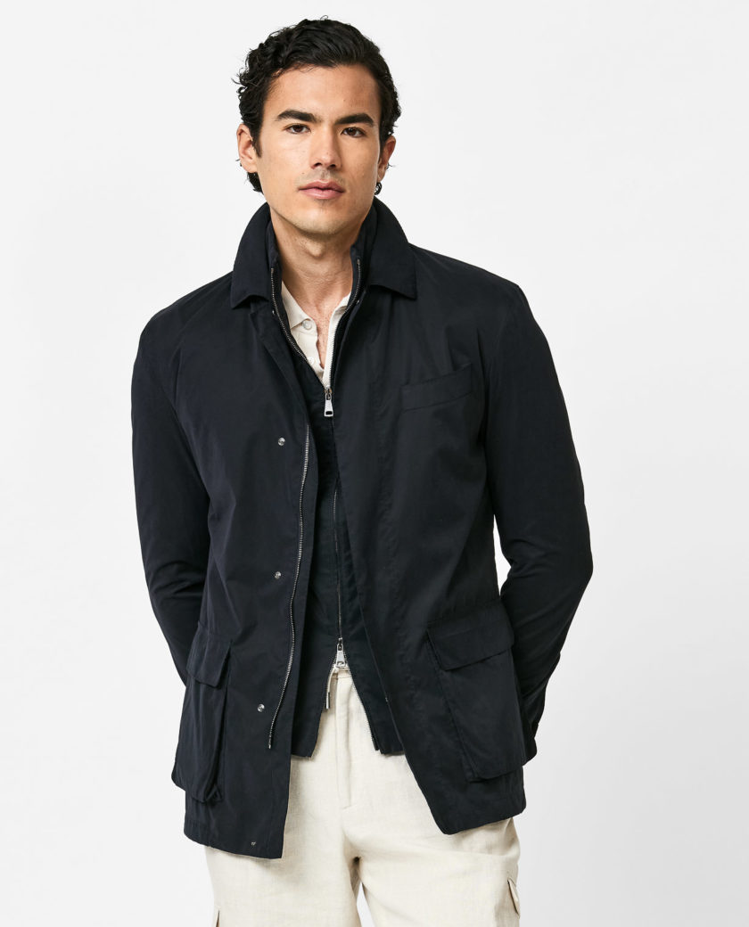 Midnight Blue Peached Water-Repellent Jacket