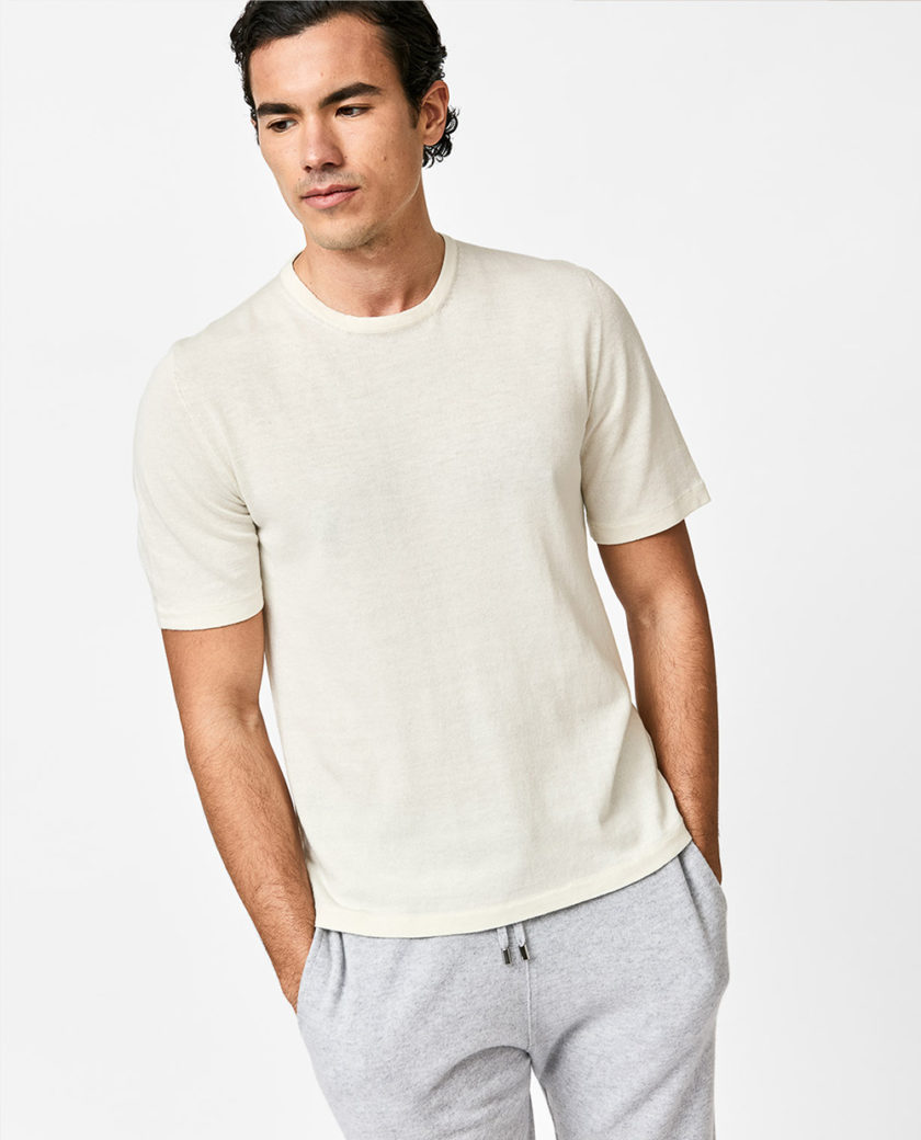 Off-White Cotton-Cashmere T-Shirt Knit