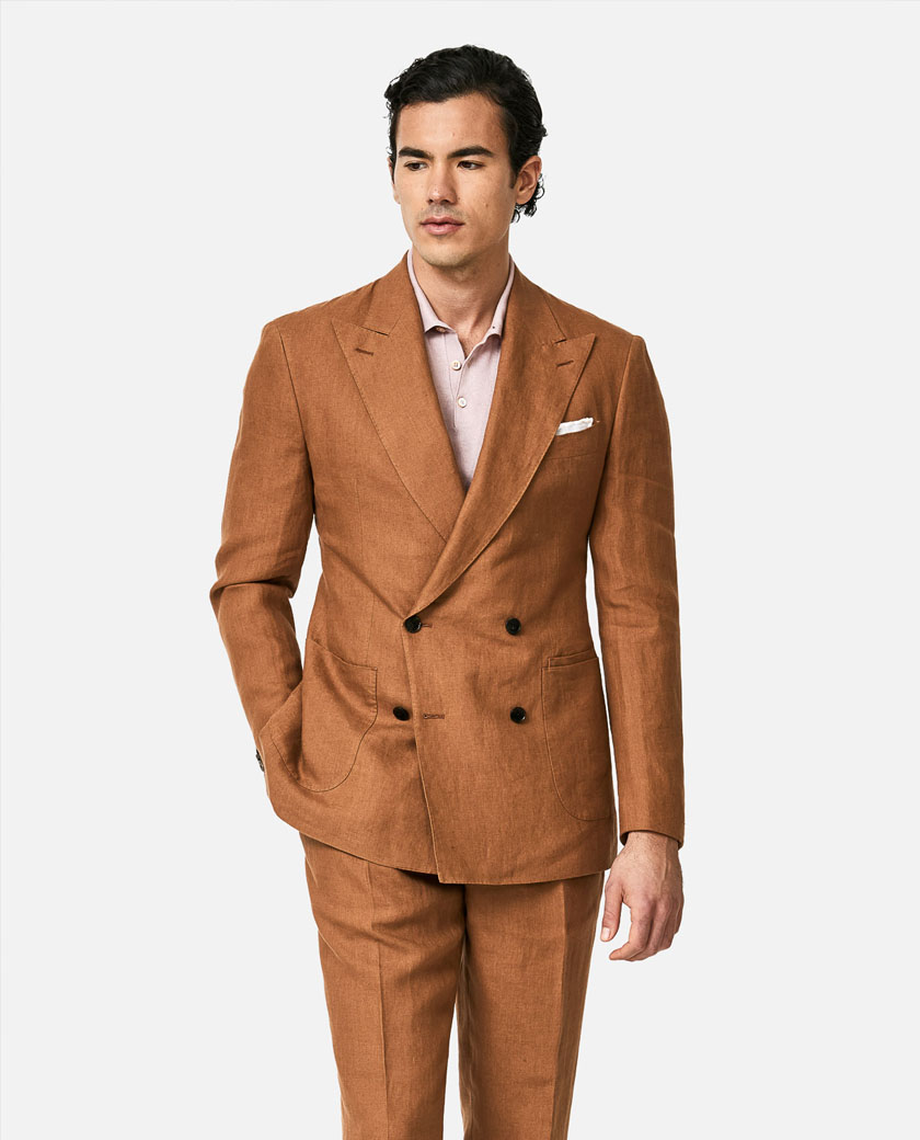 Cognac Linen Suit