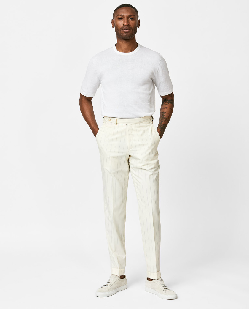 White Cotton-Silk T-Shirt Knit