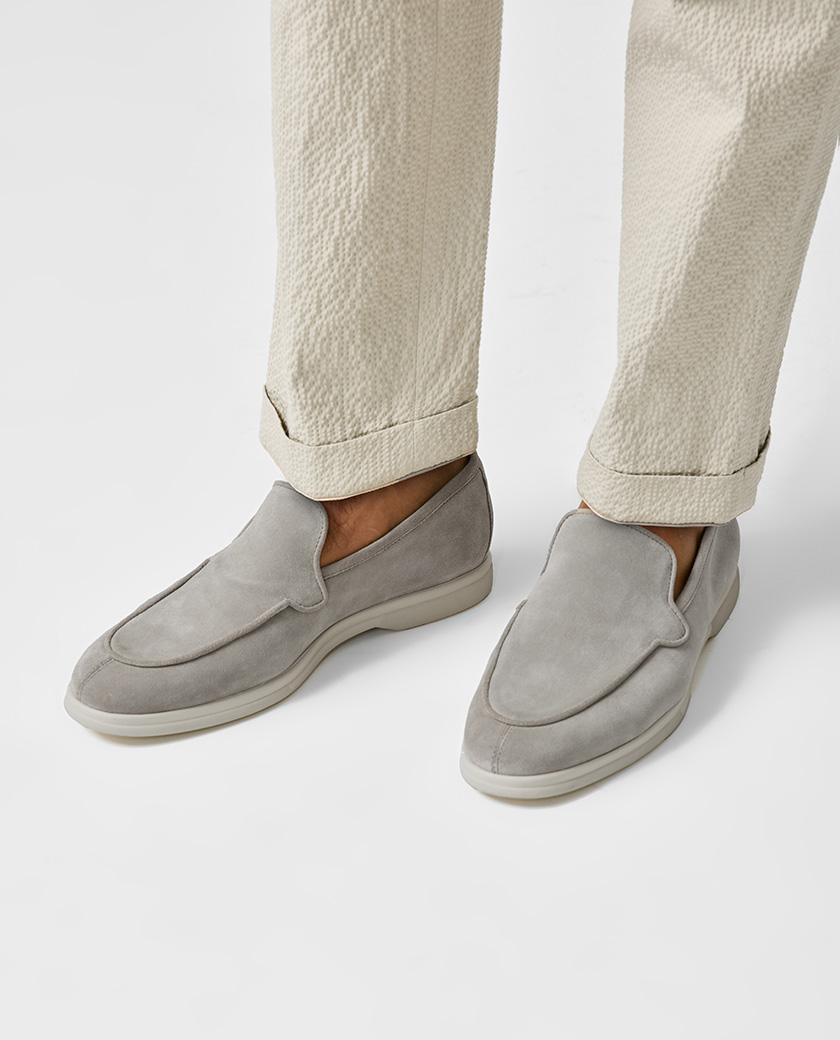 Gray Suede Low-Top City Loafer