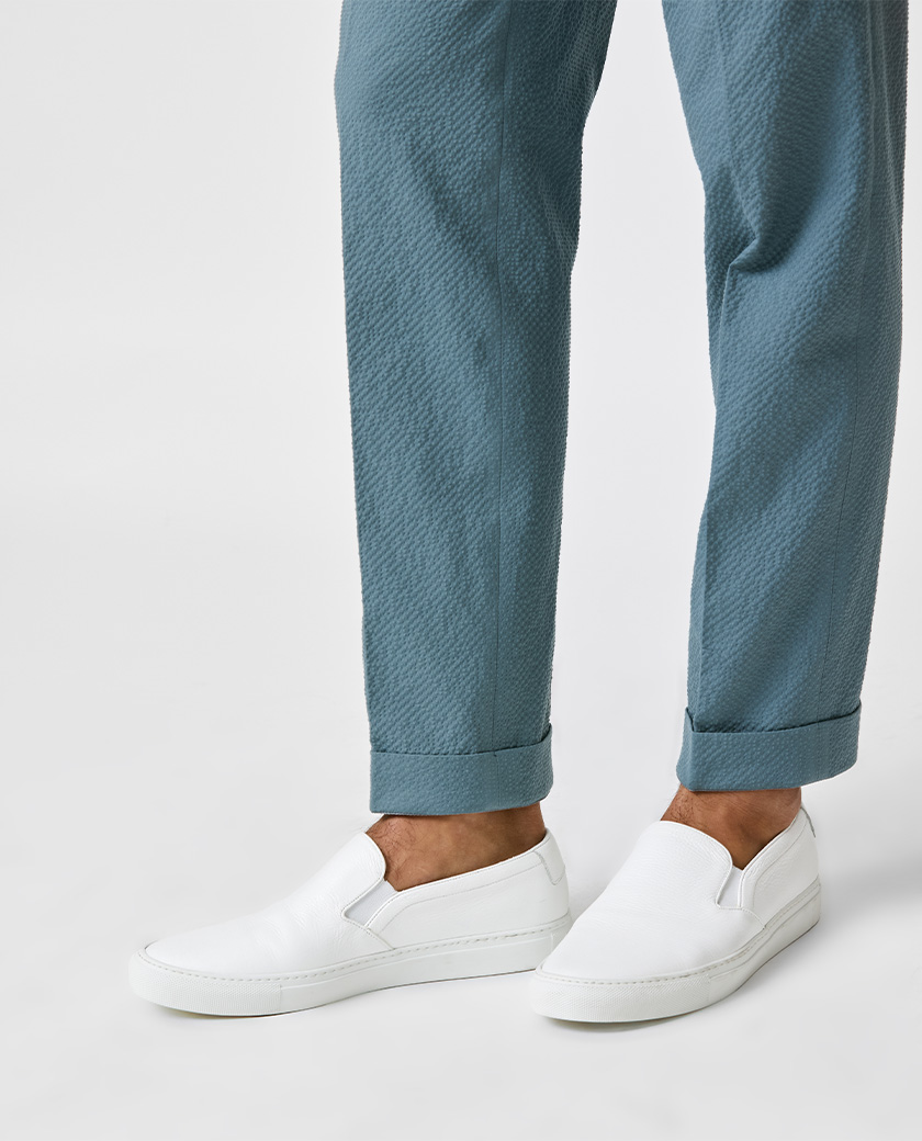 White Grain Calf Slip-On Sneaker