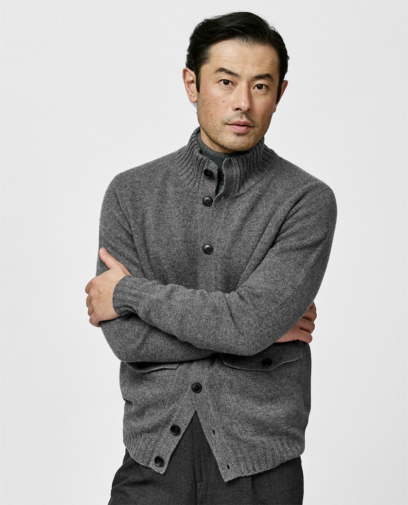 Sand Cotton-Cashmere Crew Neck Knit