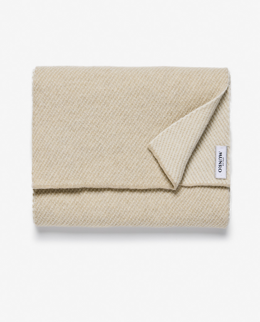 Diagonal Jacquard Wool-Cashmere Scarf